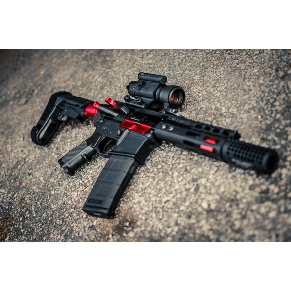 AR-15 5.56/.223 Wylde 7.5" Semi Auto Pistol | Red Accents | SBA3